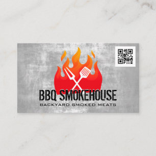 Fire Flame   BBQ Tools Business Card