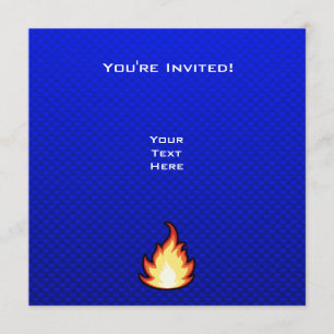 Fire Flame; Blue Invitation