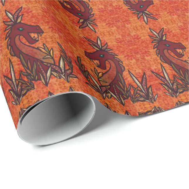 Fire & Flame Dragon Wrapping Paper (Roll Corner)