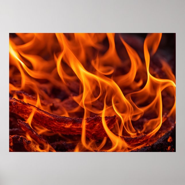 Fire flame macro  poster (Front)
