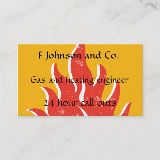 Fire, flame or heat themed business card (Front)