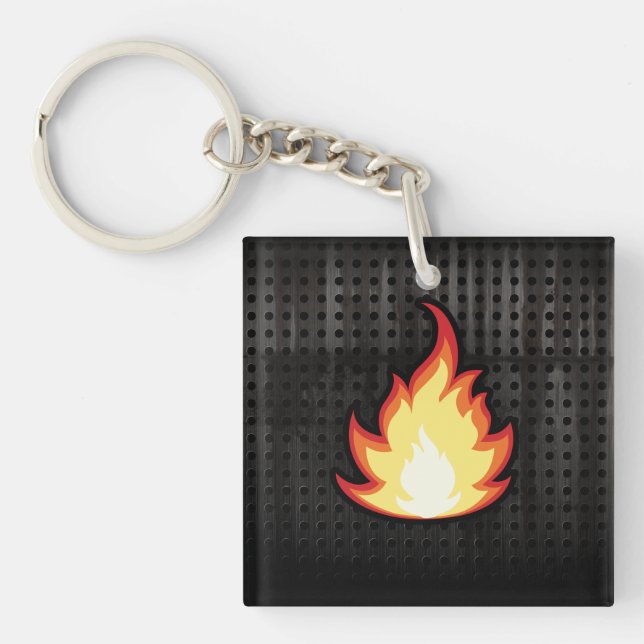 Fire Flame; Rugged Keychain (Front)