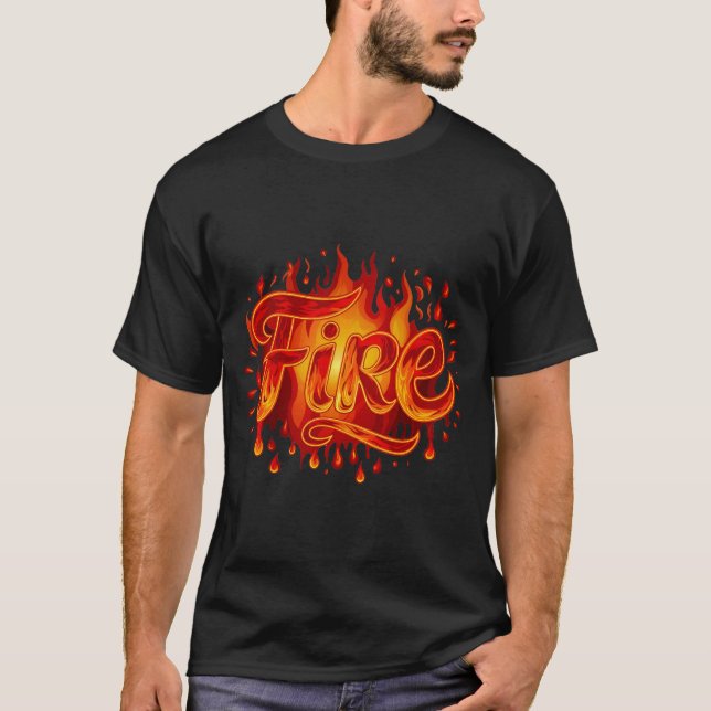 Fire Flame Shirt Adult Kids Men Women Fire And Ice (Front)