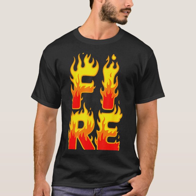 Fire Flame Shirt Adult Kids Men Women Fire And Ice (Front)