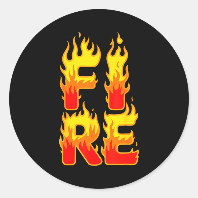Fire Flame Shirt Adult Kids Men Women Fire And Ice Classic Round Sticker (Front)