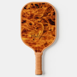 Fire Flames custom name Pickleball Paddle