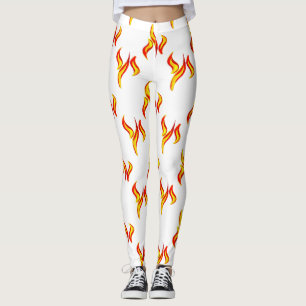 fire flames print leggings