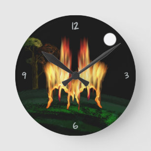 Fire Fly Round Clock