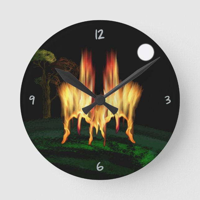 Fire Fly Round Clock (Front)