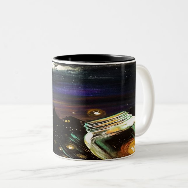 Fire Fly Sky Two-Tone Coffee Mug (Front Right)