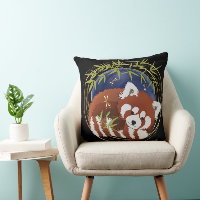 FIRE FOX panda rouge lancer oreiller 2 tailles (Chaise)