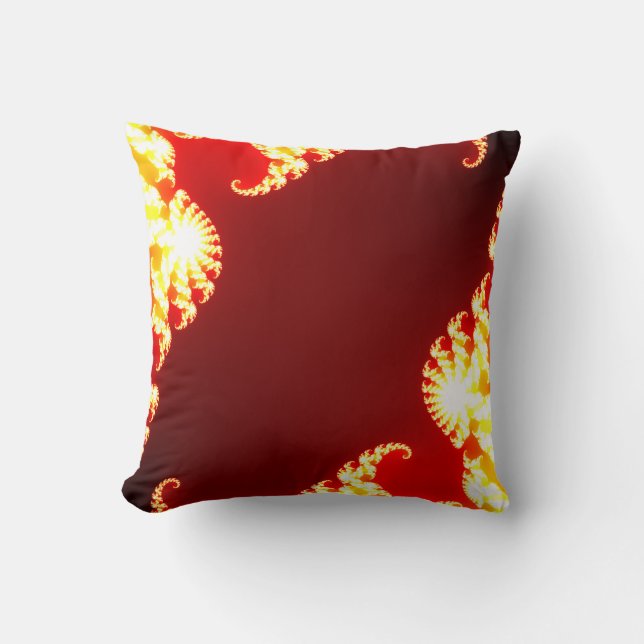 Fire fractal throw pillow (Front)