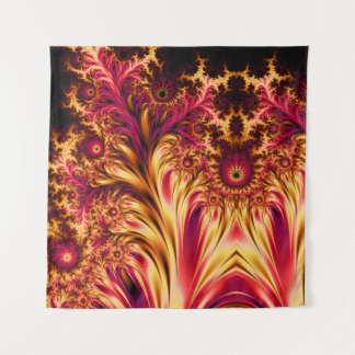 Fire Fractals Vibrant Mesmerizing Cool Trippy Tapestry