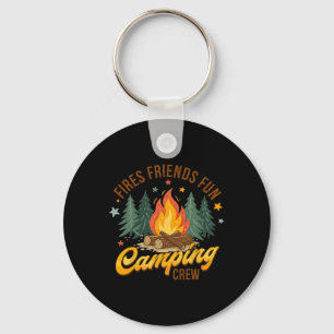 Fire Friends Fun Camping Crew Summer Camper Camfir Keychain