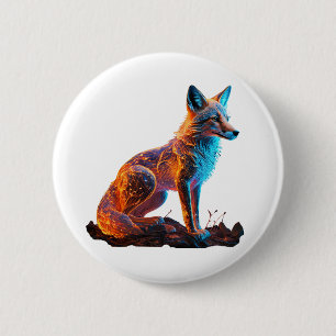 Fire Frost Fox 2 Inch Round Button