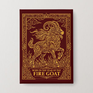 Fire Goat 2027 Birthday Button 