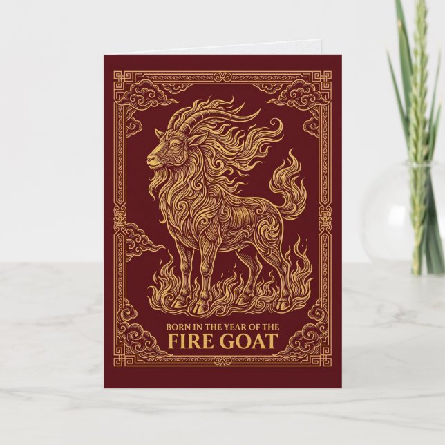 Fire Goat 2027 Birthday Cards (Front)