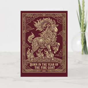 Fire Goat 2027 Born Year Birthday Lucky Card