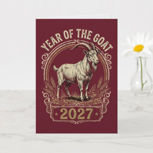 Fire Goat 2027 Lunar New Year Greeting Card