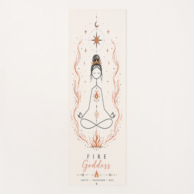 Fire Goddess Boho Yoga Mat (Front)