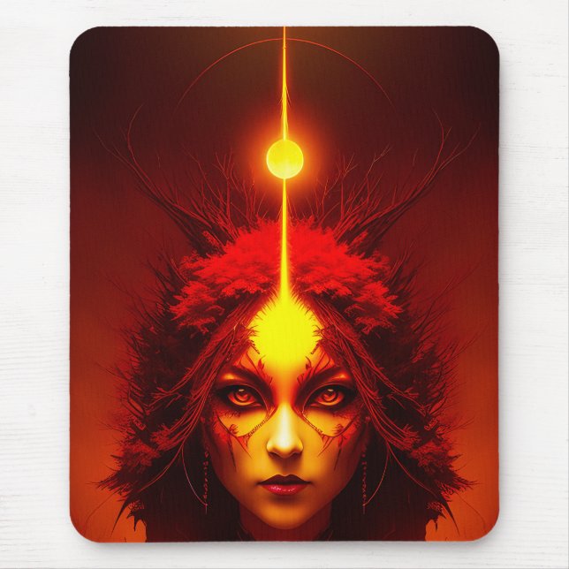 Fire Goddess Fantasy Art Mouse Pad (Front)