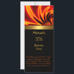 Fire Gold Black 30th Birthday Party Long Invitation<br><div class="desc">Fabulous Elegant Events for Women, Girls, Party Invites for all ages, just customize to the age you want! 21st Birthday Party Invitations, 20th Birthday Party Invitations, 30th Birthday Party Invitations, 40th Birthday Party Invitations, 50th Birthday Party Invitations, 60th Birthday Party Invitations, 70th Birthday Party Invitations, 80th Birthday Party Invitations, Sweet...</div>