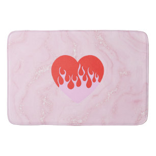Fire Heart Bath Mat