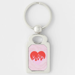 Fire Heart Keychain
