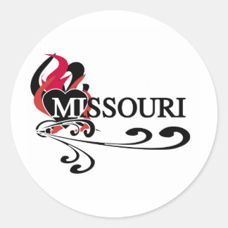 Fire Heart Missouri Classic Round Sticker