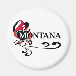 Fire Heart Montana Magnet