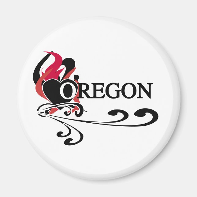 Fire Heart Oregon Magnet (Front)