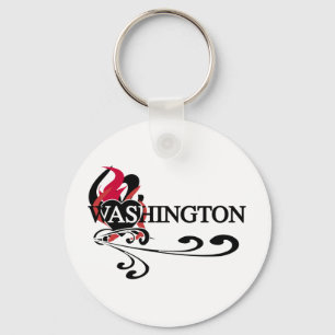 Fire Heart Washington Keychain