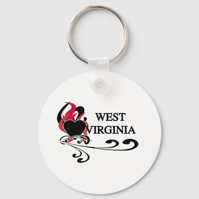 Fire Heart West Virginia Keychain (Front)