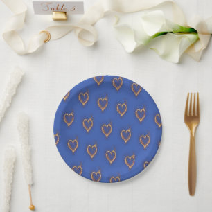Fire Hearts Paper Plate