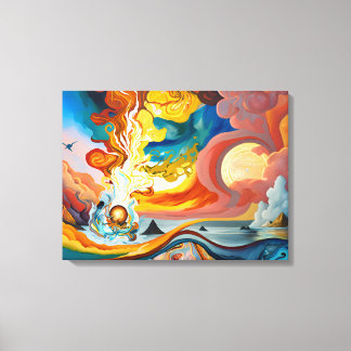 Fire Hit Water Bit  Canvas Print