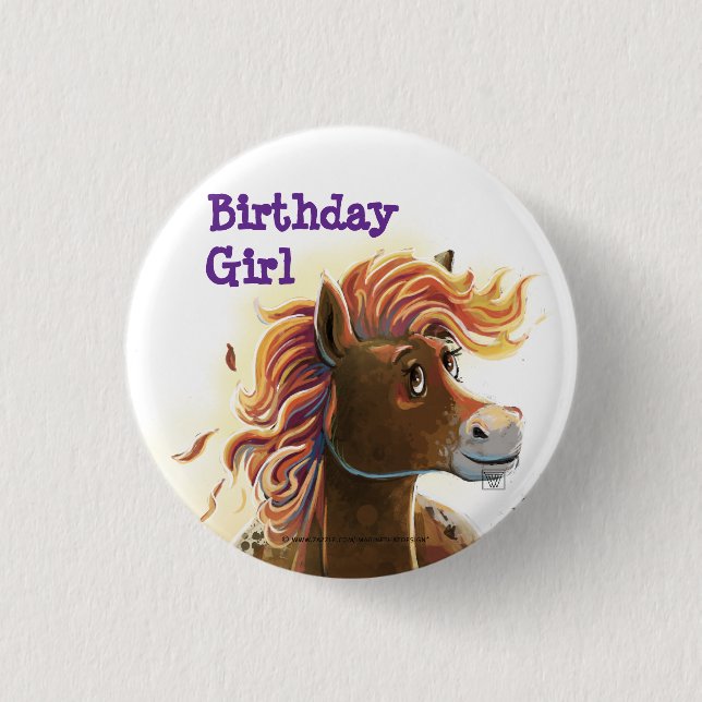 Fire Horse 1 Inch Round Button (Front)