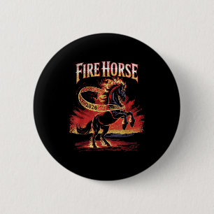 Fire Horse 2026 Zodiac Art Chinese New Year  2 Inch Round Button