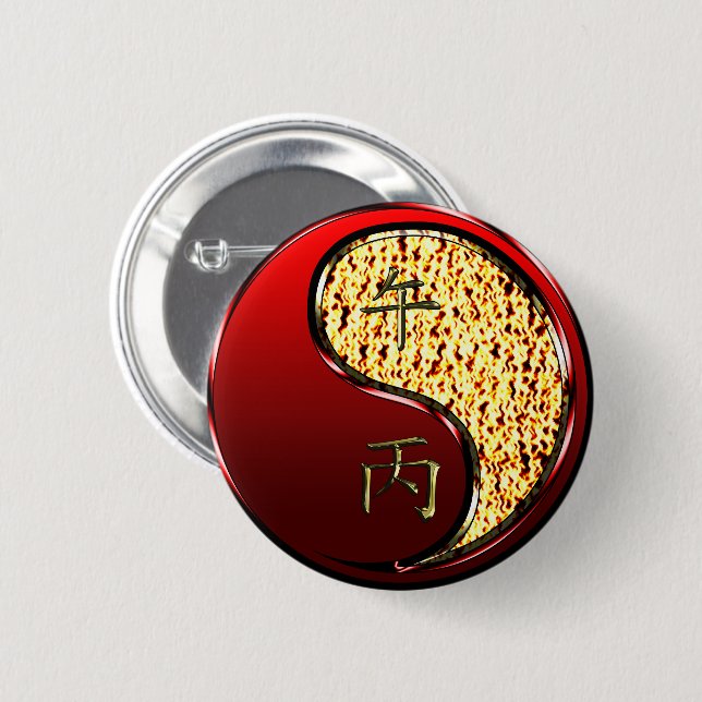 Fire Horse 2 Inch Round Button (Front & Back)