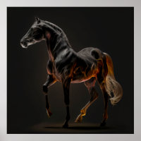 Fire Horse, Abstract Colors , Art Print Wall