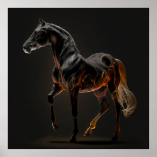 Fire Horse, Abstract Colors , Art Print Wall