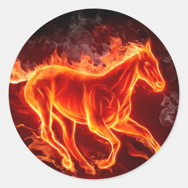 fire horse classic round sticker (Front)