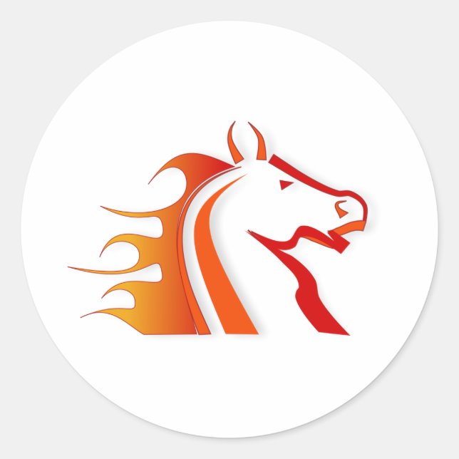 Fire Horse Classic Round Sticker (Front)