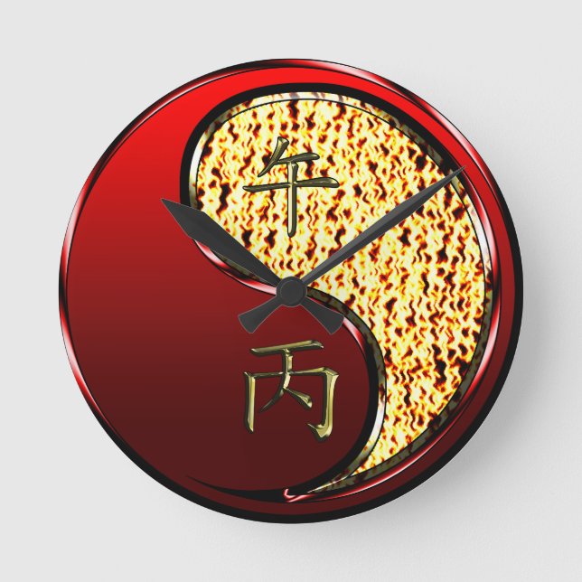 Fire Horse Round Clock (Front)
