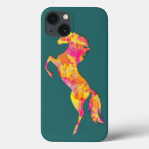 Fire Horse silhouette Flames Abstract Elegant iPhone 13 Case