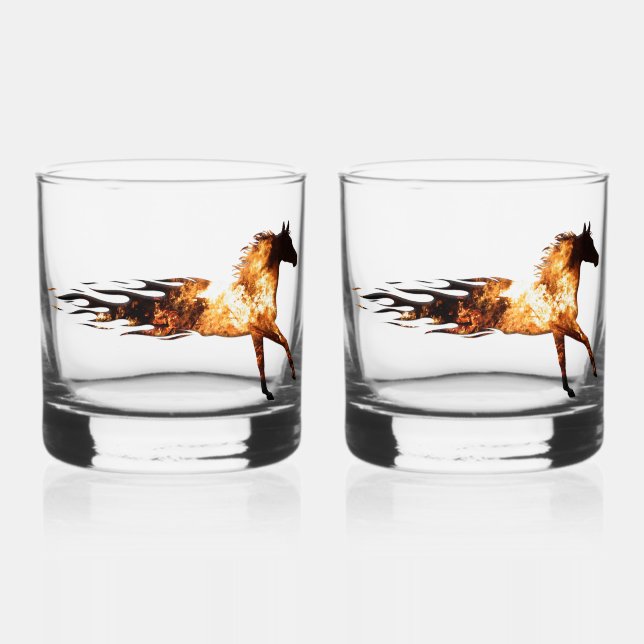 Fire Horse Whiskey Glasses (Front)