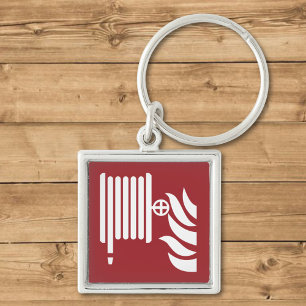 Fire Hose Reel Safety Sign Keychain