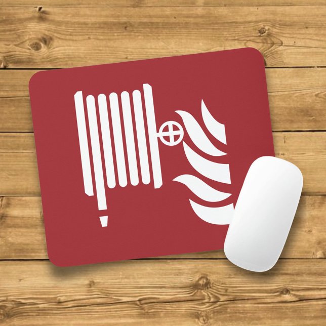 Fire Hose Reel Safety Sign Mouse Pad (Creator Uploaded)