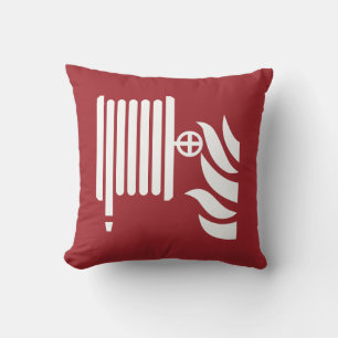 Fire Hose Reel Safety Sign Throw Pillow