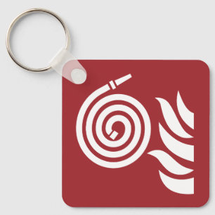 Fire Hose Safety Sign Keychain