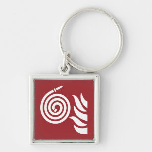 Fire Hose Safety Sign Keychain